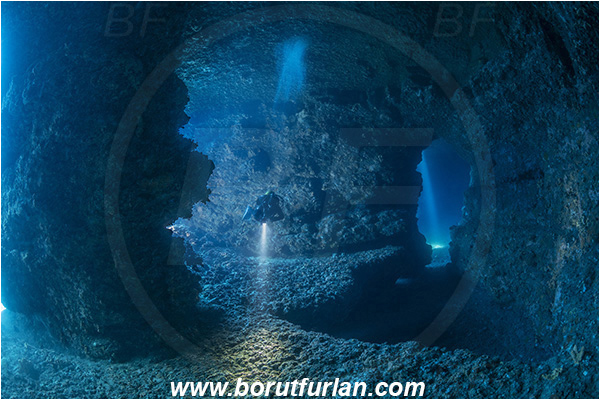 Island Vis, Croatia, Adriatic sea, Mediterranean sea, Reef, Cave, Diver, Light rays
