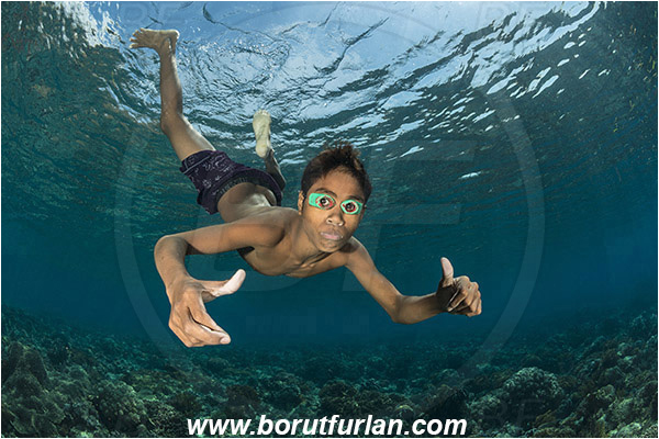 Pantar, Alor, Indonesia, Reef, Native diver, Boy