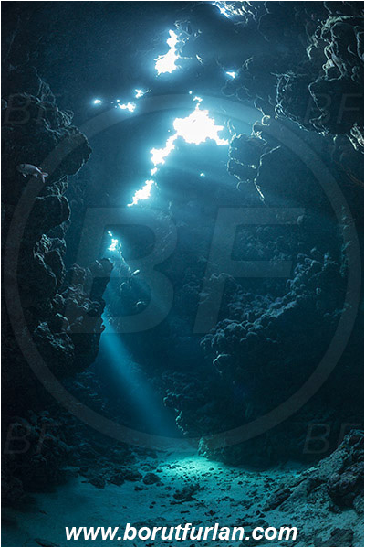Wadi Lahami, Egypt, Red sea, Reef, Cave, Light rays