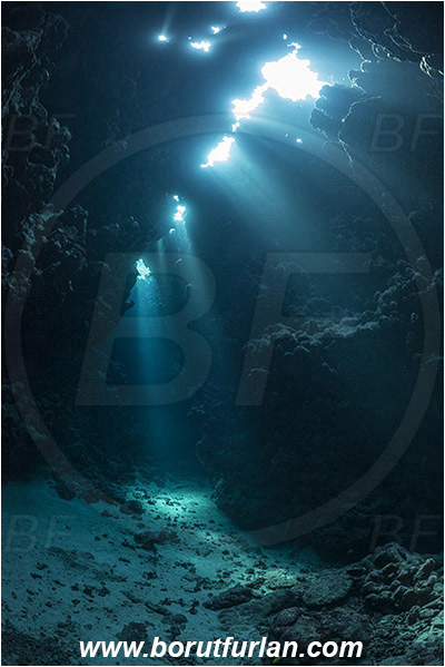 Wadi Lahami, Egypt, Red sea, Reef, Cave, Light rays
