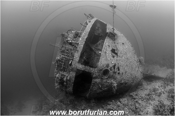 Aqaba, Jordan, Red sea, Wreck, Cedar Pride, Wreck Cedar Pride, Stern, Black&white
