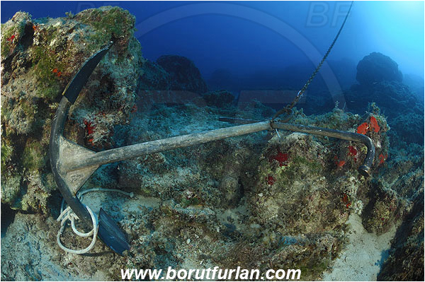 Kas, Turkey, Mediterranean sea, Reef, Anchor