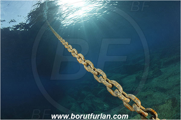 Kas, Turkey, Mediterranean sea, Reef, Anchor chain, Chain