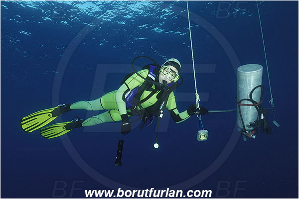 Kas, Turkey, Mediterranean sea, Decompression, Deco stop, Diver, Stage tank
