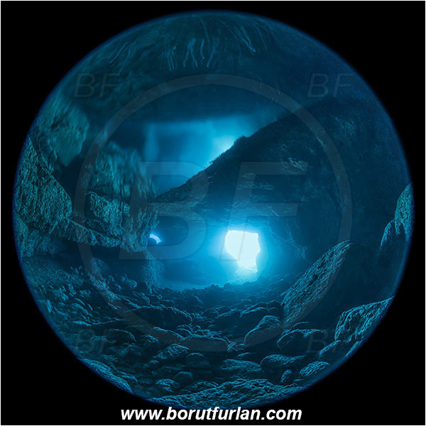 Island Lastovo, Croatia, Adriatic Sea, Mediterranean sea, Cave, Circular image, Circular Fisheye lens