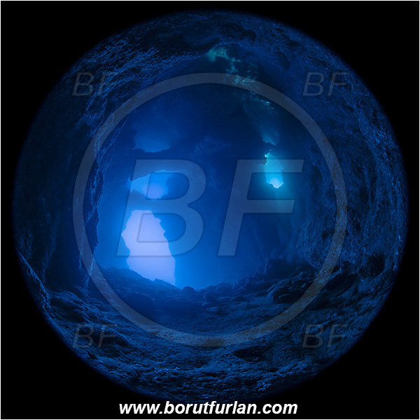 Island Bisevo, Croatia, Adriatic sea, Mediterranean sea, Reef, Cave, Blue cave, HDR, High dynamic range, Circular image, Circular Fisheye lens